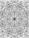 Hand Drawn Mandala Coloring Pages For Adult Coloring Book. Floral Hand Drawn Mandala Coloring Page Royalty Free Stock Photo