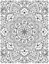Hand Drawn Mandala Coloring Pages For Adult Coloring Book. Floral Hand Drawn Mandala Coloring Page Royalty Free Stock Photo