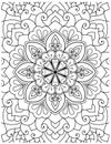 Hand Drawn Mandala Coloring Pages For Adult Coloring Book. Floral Hand Drawn Mandala Coloring Page Royalty Free Stock Photo