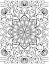 Hand Drawn Mandala Coloring Pages For Adult Coloring Book. Floral Hand Drawn Mandala Coloring Page Royalty Free Stock Photo