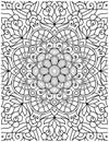 Hand Drawn Mandala Coloring Pages For Adult Coloring Book. Floral Hand Drawn Mandala Coloring Page Royalty Free Stock Photo