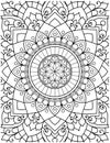 Hand Drawn Mandala Coloring Pages For Adult Coloring Book. Floral Hand Drawn Mandala Coloring Page Royalty Free Stock Photo