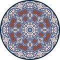 Hand-drawn mandala design. Concept image circle for card, yoga studio, meditation.