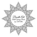 Hand-drawn mandala with ethnic floral doodle pattern Royalty Free Stock Photo