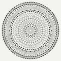 Hand drawn mandala ornament. Geometric pattern. Line border frame design element. Doodles. Vector illustration Royalty Free Stock Photo