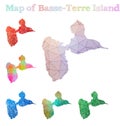 Hand-drawn map of Basse-Terre Island.