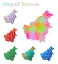 Hand-drawn map of Borneo. Royalty Free Stock Photo
