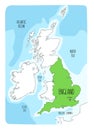 Hand drawn map of England and the British Isles