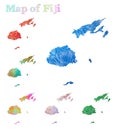 Hand-drawn map of Fiji. Colorful country shape.