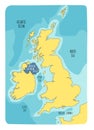 Hand drawn map of Northern Ireland and the British Isles Royalty Free Stock Photo