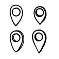 Hand drawn Map pins sign location icon doodle isolated Royalty Free Stock Photo