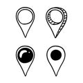 Hand drawn Map pins sign location icon doodle isolated Royalty Free Stock Photo