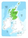 Hand drawn map of Scotland and the British Isles