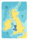 Hand drawn map of Wales and the British Isles