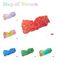 Hand-drawn map of Yemen.