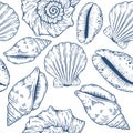 Hand drawn marine background. Vector isolated eps10 illustration. Royalty Free Stock Photo