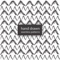 Hand drawn marker and ink seamless patterns Royalty Free Stock Photo