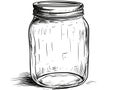 Hand drawn mason jar. Contour sketch. in hand-drawn style Royalty Free Stock Photo