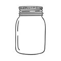 Hand drawn mason jar. Contour sketch. Vector Royalty Free Stock Photo