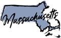 Hand Drawn Massachusetts State Design Royalty Free Stock Photo