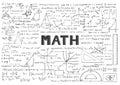 Hand drawn Math formulas for background Royalty Free Stock Photo