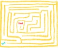 Hand drawn Maze number nine, very easy, sun-glow color