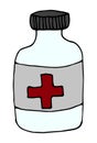 Hand drawn medical pill bottle isolated on a white background Royalty Free Stock Photo