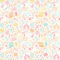 Hand drawn Medicine doodle. vector seamless pattern.