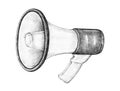 Hand drawn megaphone speaker illustration