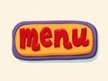 Hand drawn menu web button. internet button Royalty Free Stock Photo