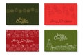 Hand drawn Merry Christmas cards. Colorful winter holiday beautiful backgrounds with calligraphy lettering. Also you can Royalty Free Stock Photo