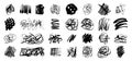 Hand drawn messy chaotic scribble lines collection. Brush freehand doodle scribbles on white background Royalty Free Stock Photo