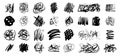 Hand drawn messy chaotic scribble lines collection. Brush freehand doodle scribbles on white background Royalty Free Stock Photo