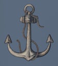 Hand drawn metal shank anchor