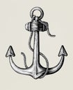 Hand drawn metal shank anchor