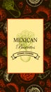 Hand drawn Mexican food vertical design. Vector illustration in sketch style Royalty Free Stock Photo