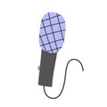 Hand drawn mic icon, dynamic microphone for podcasting, singind, audio radio performance, colored vector doodle