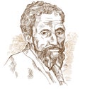 Hand drawn. Michelangelo