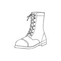 hand drawn military style boot