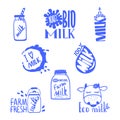 Hand drawn Milk labels for your design.