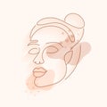 hand drawn minimal woman face drawing in line style Royalty Free Stock Photo