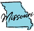 Hand Drawn Missouri State Design Royalty Free Stock Photo