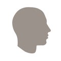 Unisex human head silhouette in side view Royalty Free Stock Photo