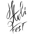 Hand drawn modern brush lettering of Holi Fest. Handwritten lettering. Grunge ink vector inscription