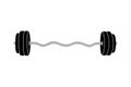 Hand drawn modern flat style vector illustration of a barbell, isolated on the white background. Design sport, gym, fitness, Royalty Free Stock Photo