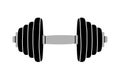 Hand drawn modern flat style vector illustration of a dumbbell, isolated on the white background. Design sport, gym, fitness, Royalty Free Stock Photo