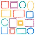 Hand drawn modern frames in cartoon style Royalty Free Stock Photo