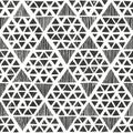 Hand drawn monochrome pattern. Primitive geometric