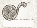 hand drawn monochrome snail Royalty Free Stock Photo