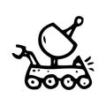 Hand Drawn Moon rover doodle. Sketch style icon. Decoration element. Isolated on white background. Flat design. Vector Royalty Free Stock Photo